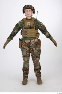  Photos Casey Schneider Army Dry Fire Suit A poses Uniform type M 81 Vest LBT 6094A standing whole body 0001.jpg